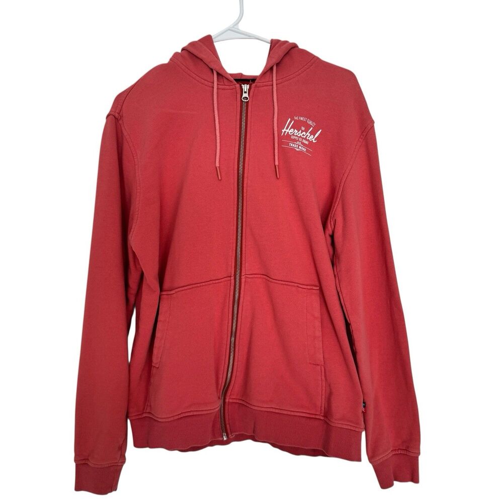 Herschel Logo Hoodie Size MEDIUM Pullover Heavyweight Sweatshirt Hoodie